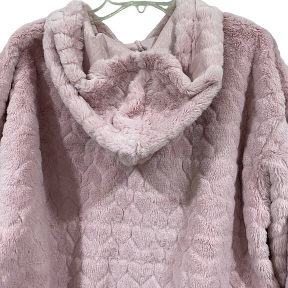 Pink Heart Pattern Super Soft pastel pink Plush Hoodie By No Boundaries XL - Picture 3 of 5